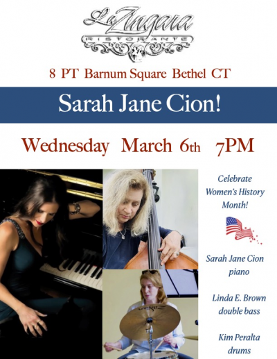 Sarah Jane Cion All Women Trio at Bethel Jazz At La Zingara