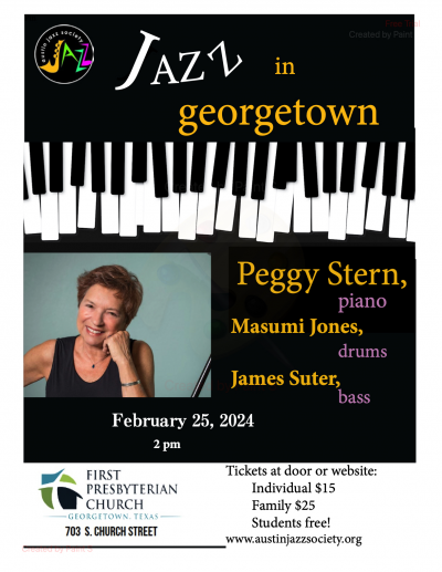 Austin Jazz Society Presents The Peggy Stern Trio at Monks Jazz Club