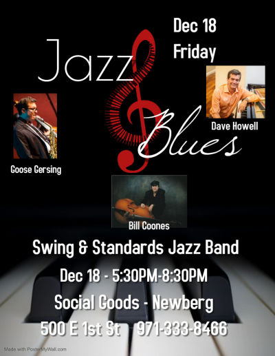 Swing & Standards Jazz Band Social Goods Newberg at Social Goods Newberg - event poster Swing & Standards Jazz Band Social Goods Newberg at Social Goods Newberg