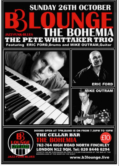 Pete Whittaker  at B3 Lounge The Cellar Bar The Bohemia