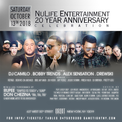 Dj Camilo & Alex Sensation Live At Orbit Nyc 2018 at Orbit - event poster Dj Camilo & Alex Sensation Live At Orbit Nyc 2018 at Orbit