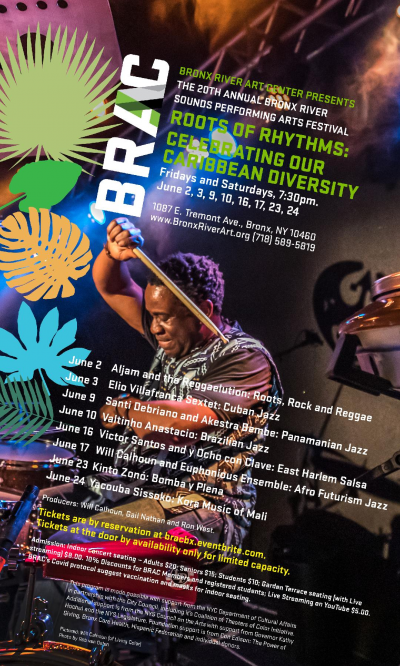 Victor Santos Y Ocho Con Clave at Bronx River Art Center - event poster Victor Santos Y Ocho Con Clave at Bronx River Art Center