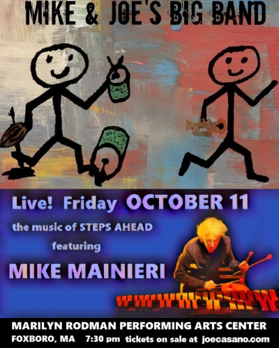 Mike & Joe's Big Band Featuring Mike Mainieri at Marilyn Rodman Performing Arts Center - event poster Mike & Joe's Big Band Featuring Mike Mainieri at Marilyn Rodman Performing Arts Center