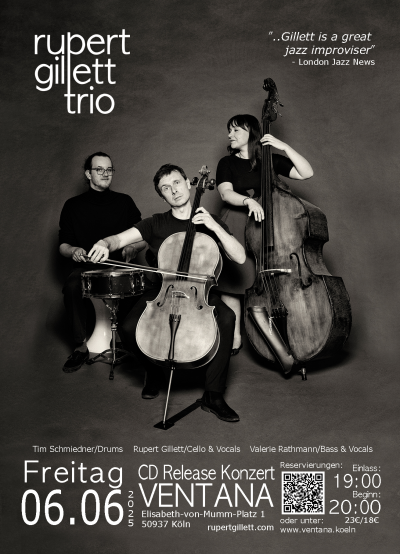 Rupert Gillett Trio at Ventana - event poster Rupert Gillett Trio at Ventana
