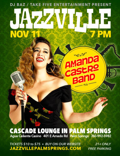 Amanda Castro Band at Jazzville Palm Springs - event poster Amanda Castro Band at Jazzville Palm Springs
