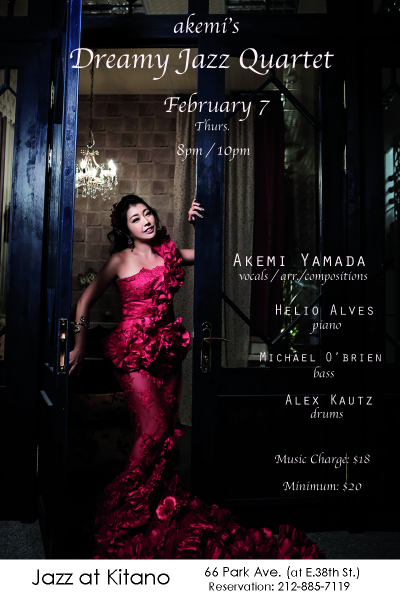 Akemi's Dreamy Jazz Quartet Pre-v'day Show At Jazz At Kitano at Jazz at Kitano