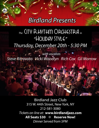 City Rhythm “Holiday Style” at Birdland
