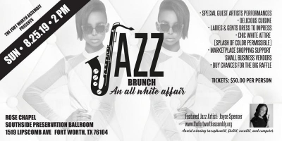Joyce Spencer at Jazz Brunch - An All White Affair at The Rose Chapel - event poster Joyce Spencer at Jazz Brunch - An All White Affair at The Rose Chapel