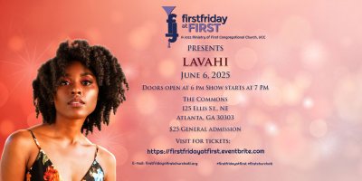 Lavahi, Performs At The June 2025 Edition Of First Friday At First at The Commons at First Congregational Church - event poster Lavahi, Performs At The June 2025 Edition Of First Friday At First at The Commons at First Congregational Church