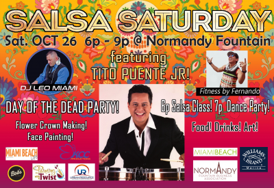 Tito Puente Jr. at Salsa Saturday at Normandy Fountain - event poster Tito Puente Jr. at Salsa Saturday at Normandy Fountain