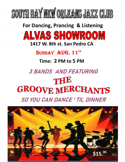 South Bay New Orleans Jazz Club at Alvas Showroom - event poster South Bay New Orleans Jazz Club at Alvas Showroom