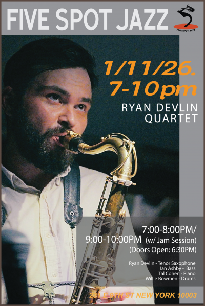 [ryan Devlin Quartet] at Five Spot Jazz