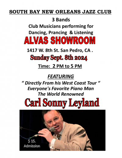 South Bay New Orleans Jazz Club at Alvas Showroom - event poster South Bay New Orleans Jazz Club at Alvas Showroom