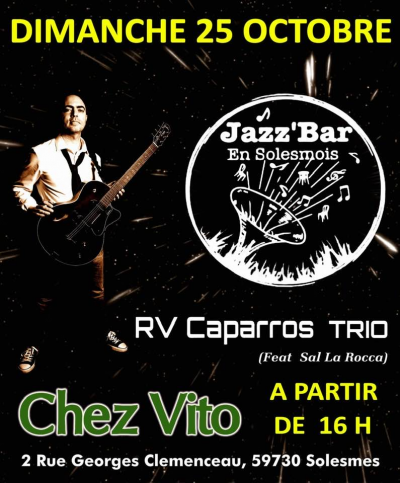 Rv Caparros Trio at Chez Vito - event poster Rv Caparros Trio at Chez Vito