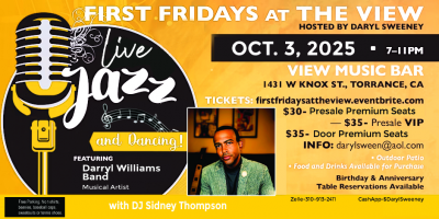 First Fridays At The View Featuring The Darryl Williams Band at View Music Bar