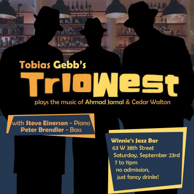 Tobias Gebb's Trio West at Winnie's Jazz Bar