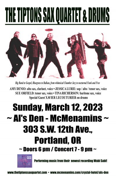 The Tiptons Saxophone Quartet & Drums at Al's Den