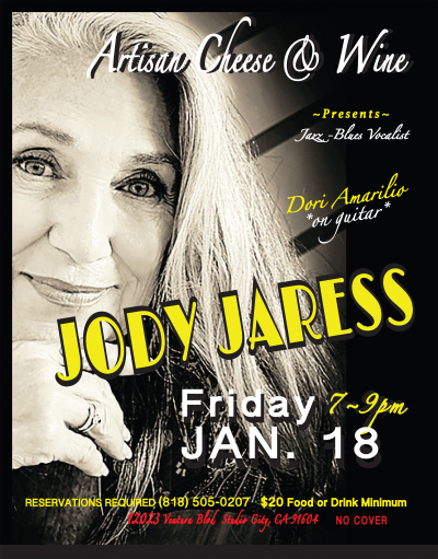 Jody Jaress at Artisan Cheese & Wine - event poster Jody Jaress at Artisan Cheese & Wine