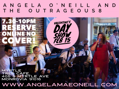 Angela O'neill And The Outrageous8 at Myrtle Tree Cafe - event poster Angela O'neill And The Outrageous8 at Myrtle Tree Cafe