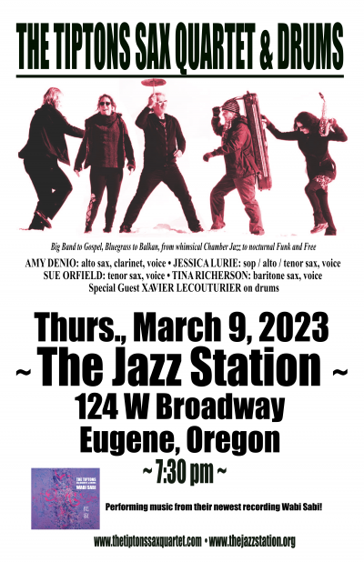 The Tiptons Saxophone Quartet & Drums at The Jazz Station - event poster The Tiptons Saxophone Quartet & Drums at The Jazz Station