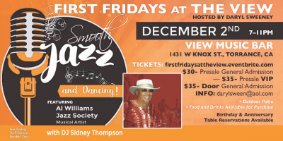 Al Williams Jazz Society Band at View Music Bar - event poster Al Williams Jazz Society Band at View Music Bar