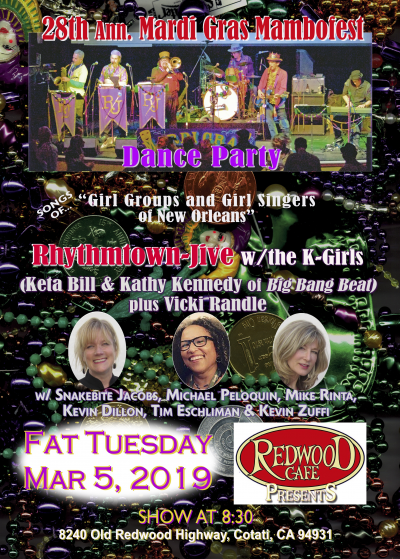 Fat Tuesday Mardigras Mambofest Rhythmtown-jive Dance In Cotati at Redwood Cafe