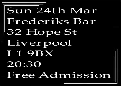 Jazz In Liverpool - Speakeasy Bootleg Band:- Sunday Swing At Frederik's Bar Hope St, Liverpool at Frederiks