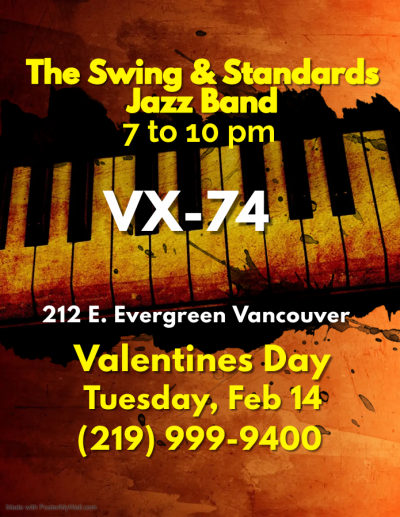 Swing & Standards Jazz Band Vx-74 Vancouver at VX-74 - event poster Swing & Standards Jazz Band Vx-74 Vancouver at VX-74
