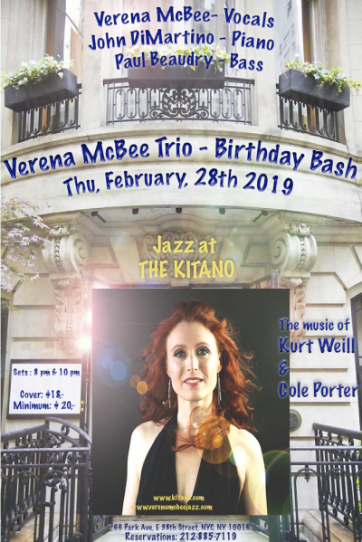 Verena Mcbee Trio at Jazz at Kitano