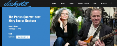 The Perius Quartet Feat. Mary Louise Knutson at Dakota Jazz Club & Restaurant