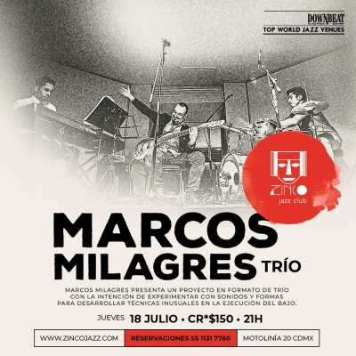 Marcos Milagres Trio at Zinco Jazz Club