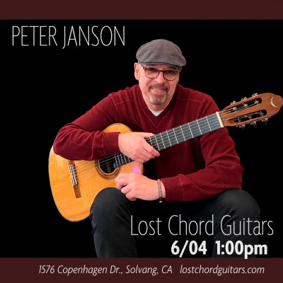Peter Janson - Solo at Lost Chord Guitars - event poster Peter Janson - Solo at Lost Chord Guitars