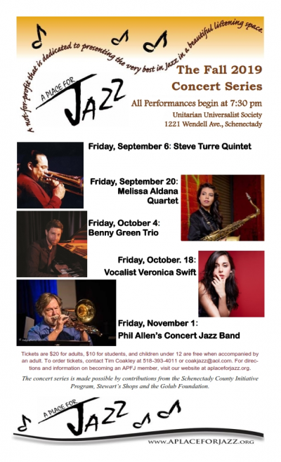 Phil Allen's Concert Jazz Band at Unitarian Universalist Society Of Schenectady - event poster Phil Allen's Concert Jazz Band at Unitarian Universalist Society Of Schenectady
