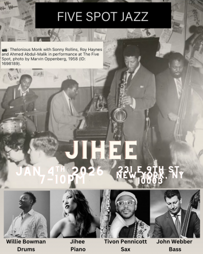 [jihee Heo Quartet] at Five Spot Jazz