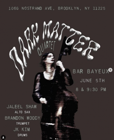 Adi Meyerson Dark Matter Quartet at Bar Bayeux - event poster Adi Meyerson Dark Matter Quartet at Bar Bayeux