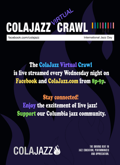 Colajazz Virtual Crawl Live Stream Wednesdays at Live Stream (columbia, Sc) - event poster Colajazz Virtual Crawl Live Stream Wednesdays at Live Stream (columbia, Sc)
