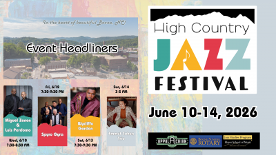 High Country Jazz Festival at High Country Jazz Festival at Appalachian Theatre Of The High Country - event poster High Country Jazz Festival at High Country Jazz Festival at Appalachian Theatre Of The High Country