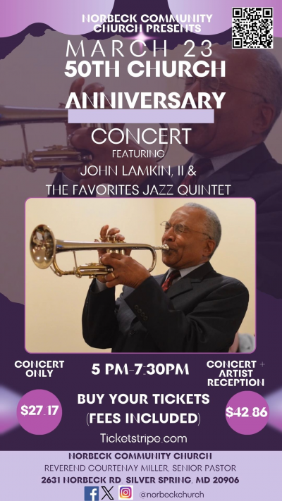 John Lamkin, II & The Favorites Quintet At Norbeck Community Church's 50th Anniversary Jazz Concert at Norbeck Community Church