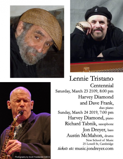 Lennie Tristano Centennial: Harvey Diamond And Dave Frank Duo at New School Of Music