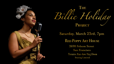The Billie Holiday Project at Red Poppy Art House - event poster The Billie Holiday Project at Red Poppy Art House