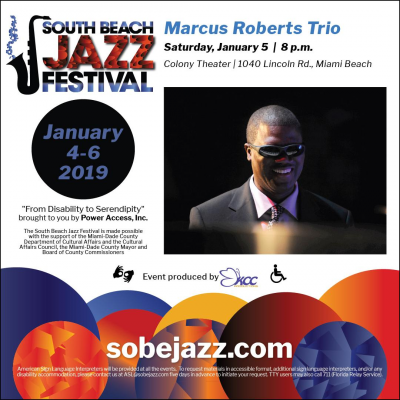 The Marcus Roberts Trio In Concert at South Beach Jazz Festival at Colony Theatre