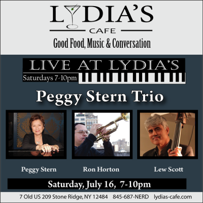 Peggy Stern Trio W/ Ron Horton & Lew Scott at Live At Lydia's at Lydia's Cafe - event poster Peggy Stern Trio W/ Ron Horton & Lew Scott at Live At Lydia's at Lydia's Cafe