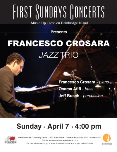 Francesco Crosara, With Osama Afifi And Jeff Busch - First Sundays Concerts Series at Waterfront Park Community Center