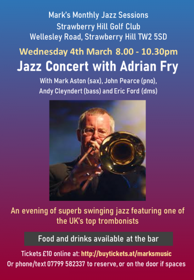 Jazz Concert With Adrian Fry at Strawberry Hill Golf Club