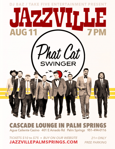 Phat Cat Swinger at Jazzville Palm Springs - event poster Phat Cat Swinger at Jazzville Palm Springs
