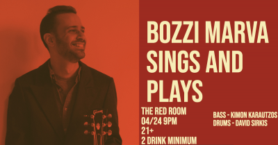 Bozzi Marva Sings And Plays at Red Room at KGB Bar - event poster Bozzi Marva Sings And Plays at Red Room at KGB Bar