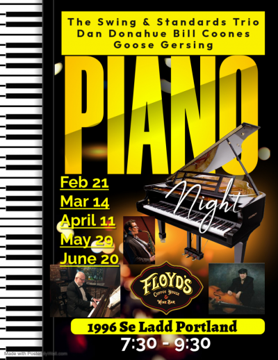 Swing & Standards Trio at Floyds Coffee House & Wine Bar - event poster Swing & Standards Trio at Floyds Coffee House & Wine Bar