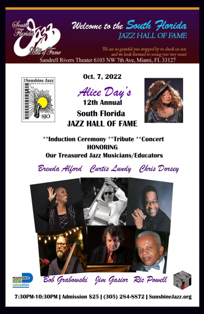 Sunshine Jazz 36th Season Presents The South Florida Jazz Hall Of Fame at The Sandrell Rivers Theater
