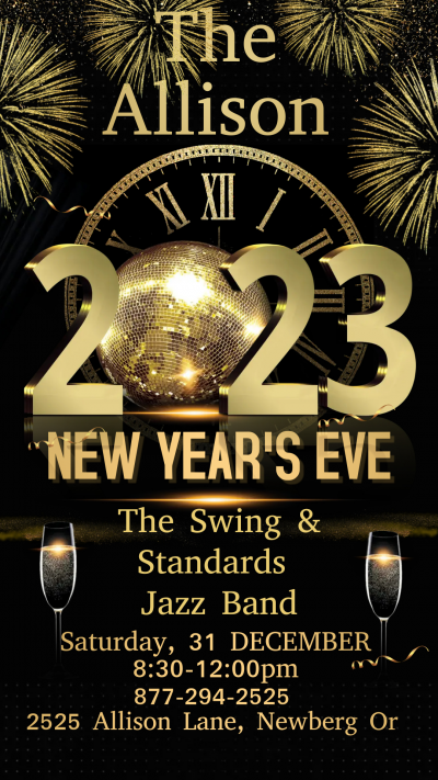 NYE 2023 Swing & Standards Jazz Band The Allison Newberg at The Allison Inn & Spa