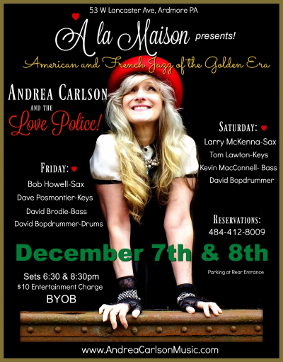 Andrea Carlson And The Love Police! at A La Maison - event poster Andrea Carlson And The Love Police! at A La Maison